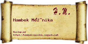 Hambek Mónika névjegykártya